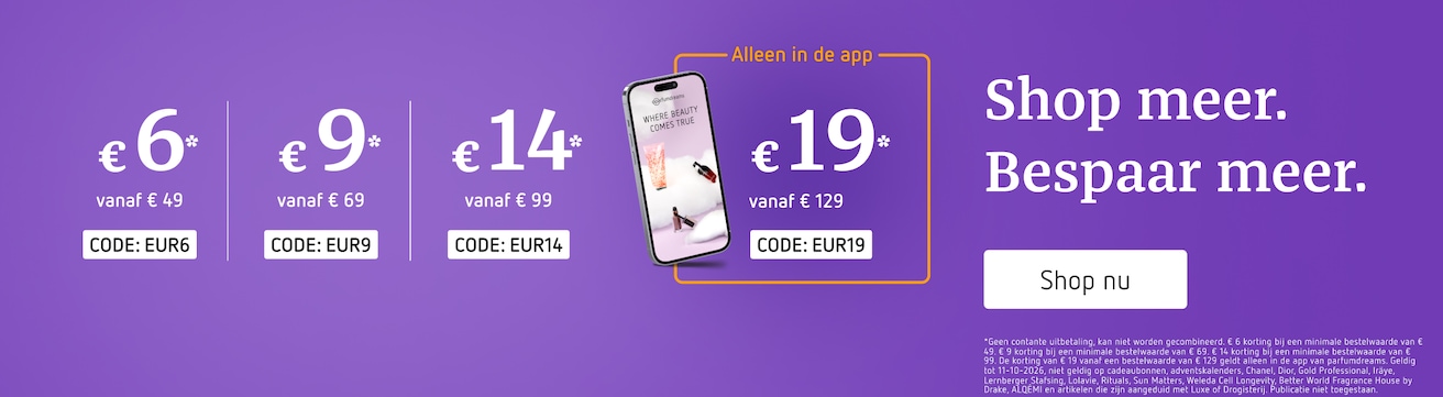 Bewijs van kortingscode - Parfumdreams - Kortingscode: €19 korting vanaf €129 alleen in de app