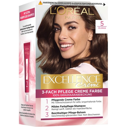 L’Oréal Paris Indsamling Excellence 3-Fold Care Cream Color 5 Lysebrun 1 Stk.