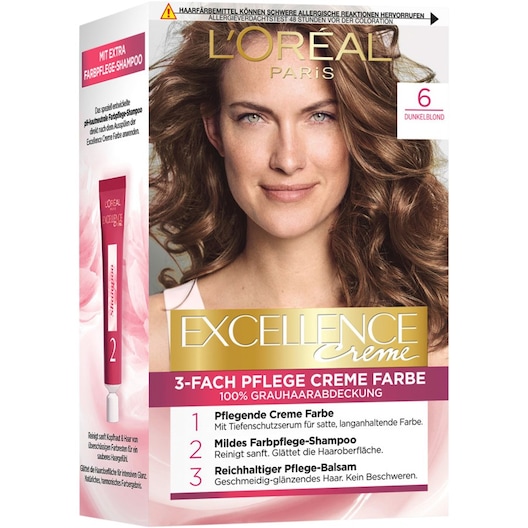 L’Oréal Paris Indsamling Excellence 3-Fold Care Cream Color 6 Mørk blond 1 Stk.
