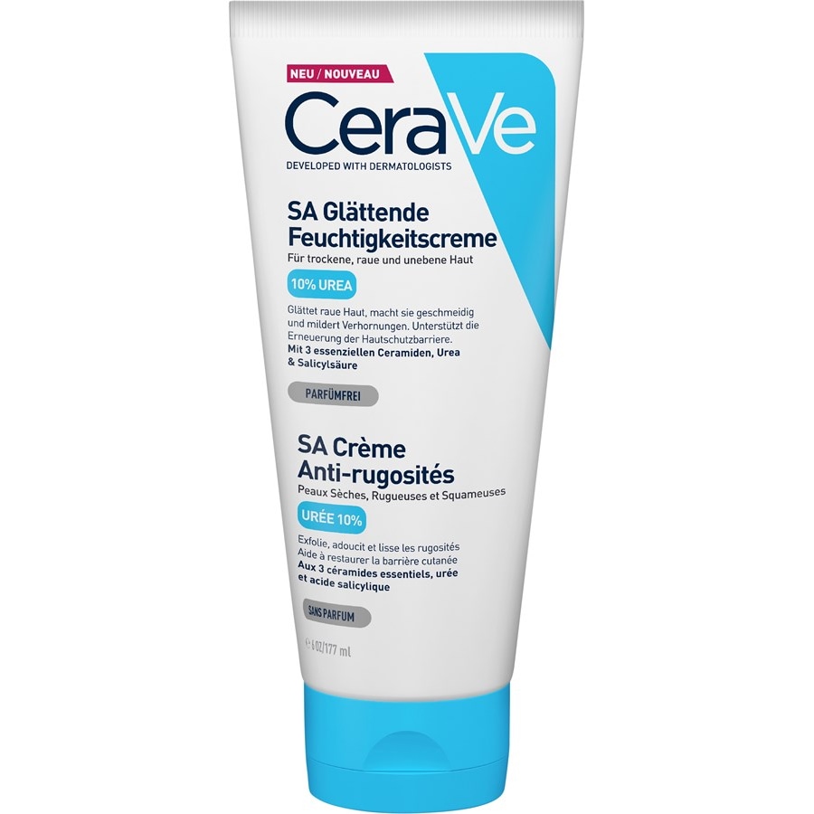 CeraVe Dry to very dry skin Crema idratante con effetto levigante Sa Urea