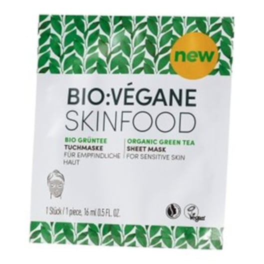 BIO:VÉGANE Hudpleje Bio Grüntee Sheet Mask Skinfood Green Tea 16 ml