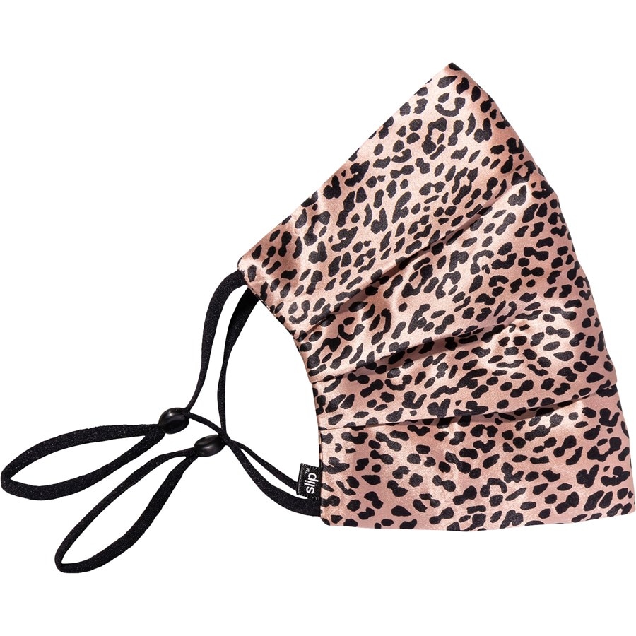 slip Face Coverings Pure Silk Face Cover Rose Leopard