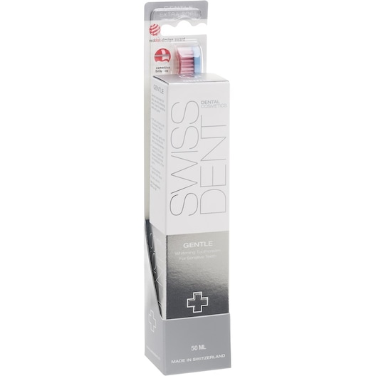 Swissdent Pleje Sets Gentle Combo Pack Whitening-tandpasta til følsomme tænder RDA 25 50 ml + Profi Gentle-tandbørste Light Blue/Light Pink