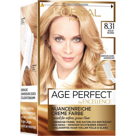 L’Oréal Paris Kollektion af hårfarver Age Perfect Cremefarve fra Excellence 8.31 Golden Blonde 1 Stk. (55,00 kr / 1 stk.)