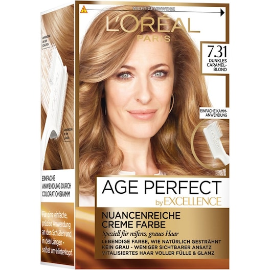 L’Oréal Paris Kollektion af hårfarver Age Perfect Cremefarve fra Excellence 7.31 Mørk karamelblond 1 Stk. (55,00 kr / 1 stk.)