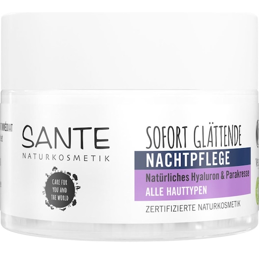 Sante Sofort glättende Nachtpflege Natürliches Hyaluron & Parakresse Nachtcreme