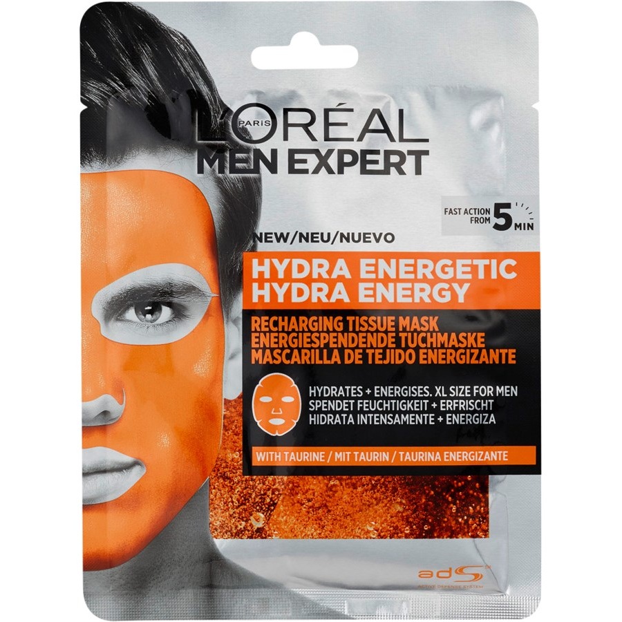 L'Oréal Paris Men Expert Cura del viso Maschera in tessuto energizzante Hydra Energetic