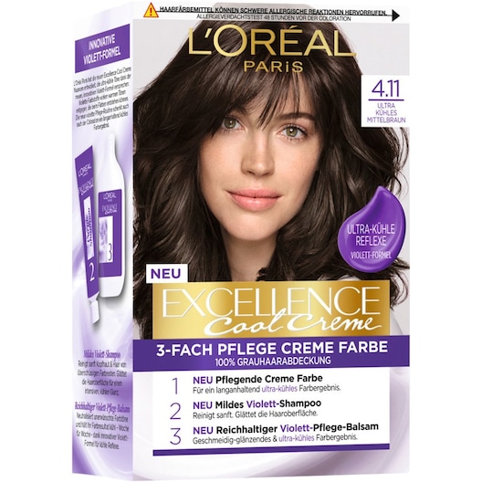 L’Oréal Paris Indsamling Excellence Cool Creme Hårfarve 4.11 Ultra Medium Brown 1 Stk.