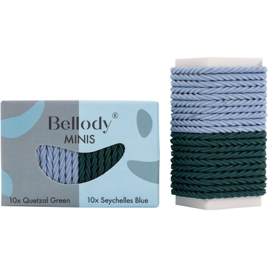 Bellody Hårstyling Minis Hair Rubber Set Quetzal Green & Seychelles Blue 10 Rubbers + 20 Stk.