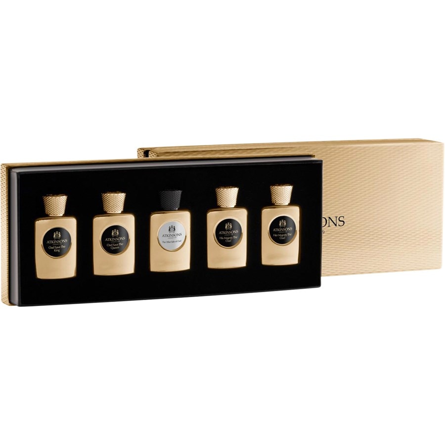Atkinsons Her Majesty The Oud Travel Set Oud Save The King 5 ml + Oud Save The Queen 5 ml + The Other Side Of Oud 5 ml + His Majesty The Oud 5 ml + Her Majesty The Oud 5 ml / 1 Stk.