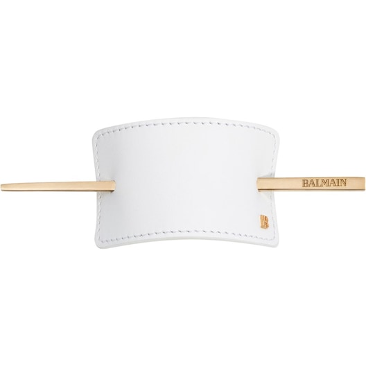 Balmain Hair Couture Haarspangen Barrette Leather White Schmuck Damen