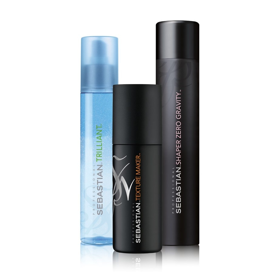 Sebastian Bundles Bundle Flaunt Trilliant Thermal Protection and Shimmer Complex 150 ml + Form Texture Maker 150 ml + Shaper Zero Gravity Lightweight Control Hairspray 400 ml / 1 Stk.