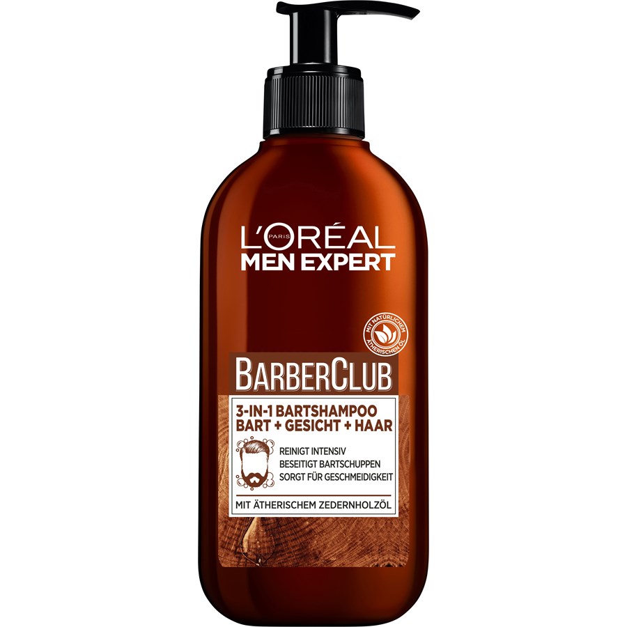 L’Oréal Paris Men Expert Barber Club 3In1 Shampoo Bart + Gesicht + Haar Bartöl 30 ml + 3-In-1 Bartshampoo 200 ml / 1 Stk.