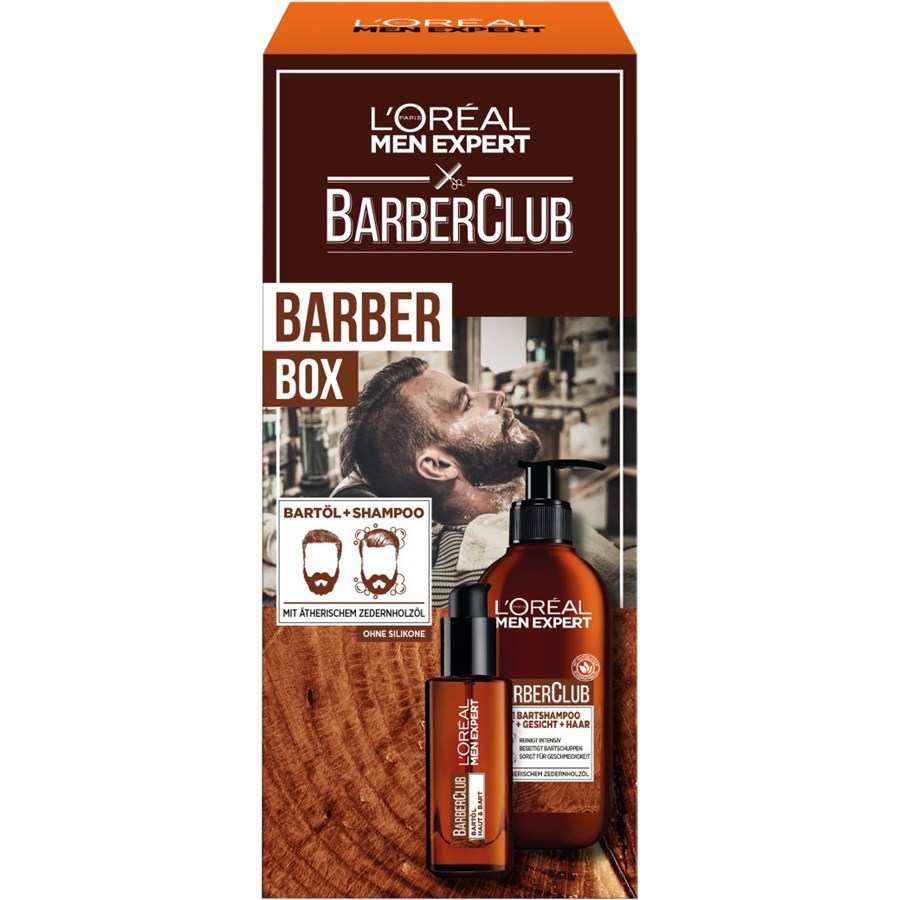 L’Oréal Paris Men Expert Barber Club Barber Box Exklusives Bartpflege Set Bartöl 30 ml + 3-In-1 Bartshampoo 200 ml / 1 Stk.