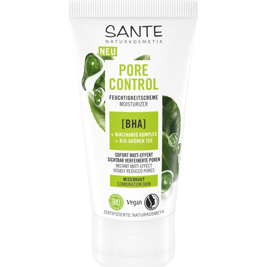 Sante Naturkosmetik Cura idratante Idratante per il controllo dei pori con BHA complesso di niacinamide e tè verde biologico