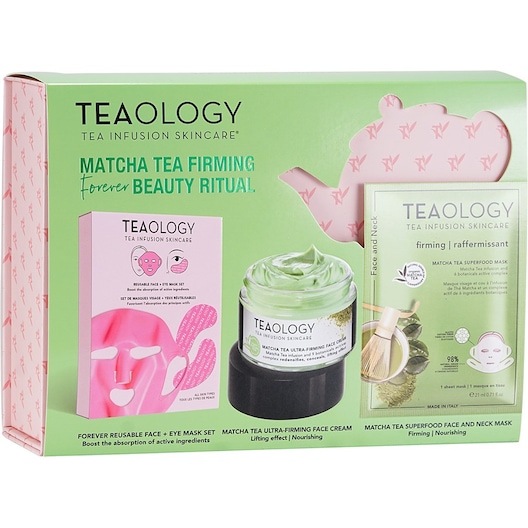 Teaology Pleje Ansigtspleje Gavesæt Forever Reusable Face + Eye Mask Set + Matcha Tea Ultra-Firming Face Cream 50 ml + Matcha Tea Superfood Face and Neck Mask 21 ml 1 Stk. (478,00 kr / 1 stk.)