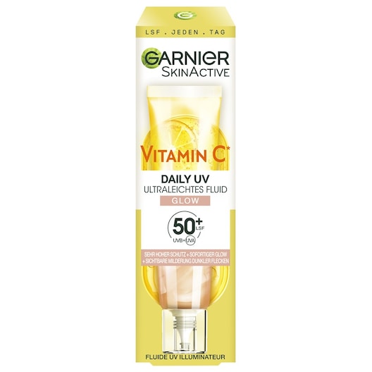 GARNIER Skin Active Vitamin C Tägliches Sonnenfluid Glow mit LSF 50+ Gesichtscreme Damen