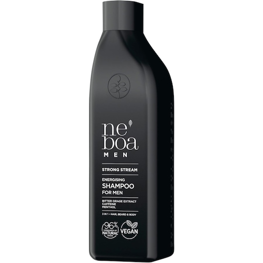 Neboa Collection Strong Stream 3 i 1 hår, skæg og kropOpfriskende shampoo til mænd 300 ml