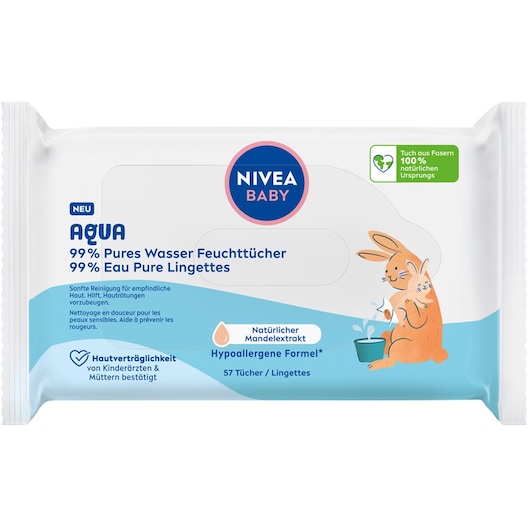 NIVEA Babypflege Aqua 99% Pures Wasser Feuchttücher Pflege für Kinder Unisex