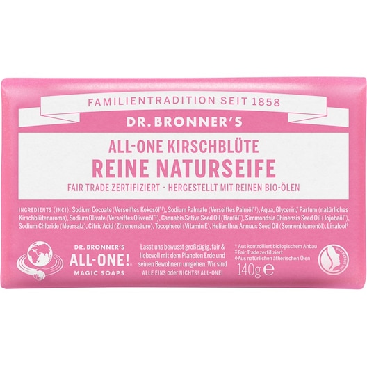Dr. Bronner's Faste sæber All-One Cherry Blossom ren naturlig sæbe Fast Unisex 140 g