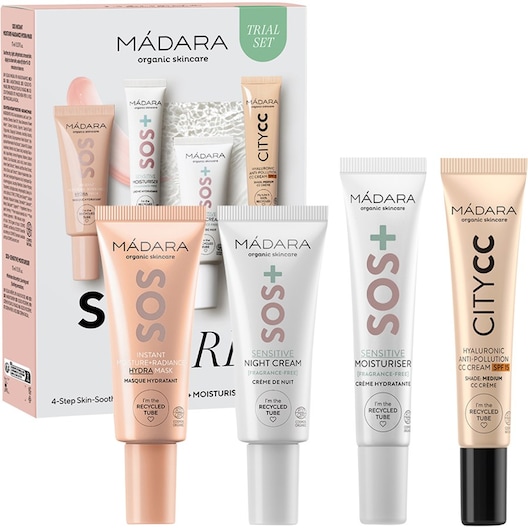 MÁDARA SOS Care 4-delt, hudberoligende rutine Ansigtsplejesæt Female