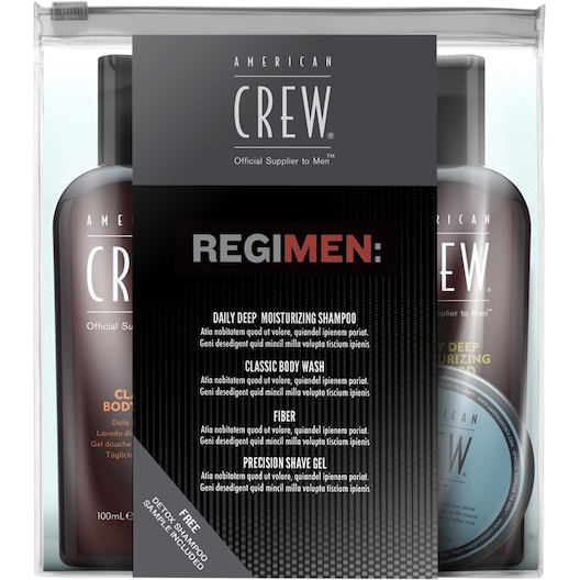 American Crew Hår, krop og ansigt Hårpleje og kropspleje Rejsekit Fiber 50 g + Daily Deep Moisturizing Shampoo 100 ml + Classic Body Wash 100 ml + Precision Shave Gel 50 ml 1 Stk. (165,00 kr / 1 stk.)