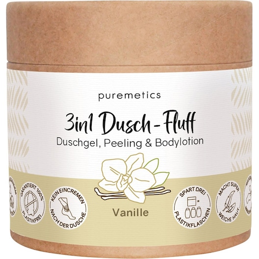 puremetics Hoito 3in1 Suihkuhöyhenet Vanilja ja sokerikuorinta 250 g (48,60 € / 1 kg)