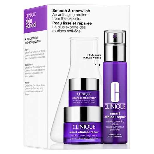 Clinique Hudpleje Anti ageing-pleje Smooth & Renew Lab Smart Clinical Repair™ Wrinkle Correcting Serum 30 ml + Smart Clinical Repair™ Wrinkle Correcting Cream 15 ml + Smart Clinical Repair™ Wrinkle Correcting Eye Cream 5 ml