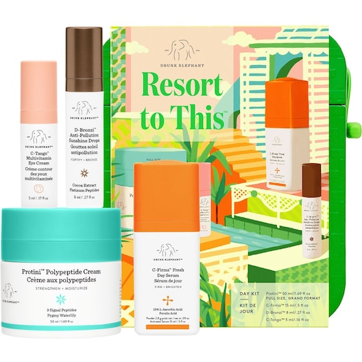 Drunk Elephant Ansigtspleje Fugtighedspleje Gavesæt Protini Polypeptide Cream 50 ml + C-Firma Fresh Day Serum 15 ml + C-Tango Multivitamin Eye Cream 5 ml + D-Bronzi Anti-Pollution Sunshine Drops 8 ml 1 Stk. (918,00 kr / 1 stk.)