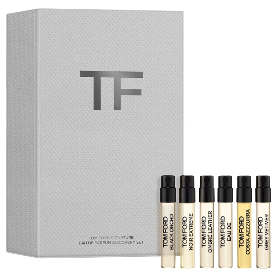 Tom Ford Signature Geschenkset Black Orchid EDP 1,5 ml + Noir Extreme EDP 1,5 ml + Ombré Leather EDP 1,5 ml + Costa Azzurra 1,5 ml + Grey Vetiver EDP 1,5 ml + Eau de Soleil Blanc 1,5 ml / 6 x 1,5 ml