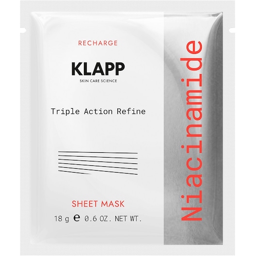 KLAPP Niacinamid Triple Action Refine Sheet Mask Fugtighedsmasker Unisex
