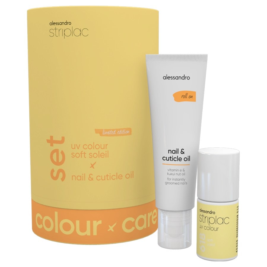 Alessandro Striplac UV Colour Colour & Care Set Soleil & Shine Nail & Cuticle Oil 15 ml+ UV Colour 618 Soft Soleil 6.5 ml Limited Edition / 1 Stk.