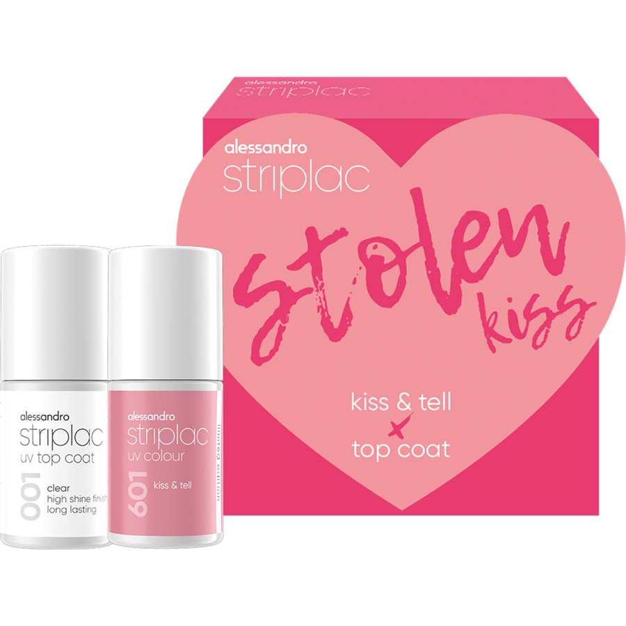 Alessandro Striplac UV Colour Set Stolen Kiss 601 Kiss & Tell Limited Edition 6.5 ml + 001 Top Coat Clear 6.5 ml / 1 Stk.