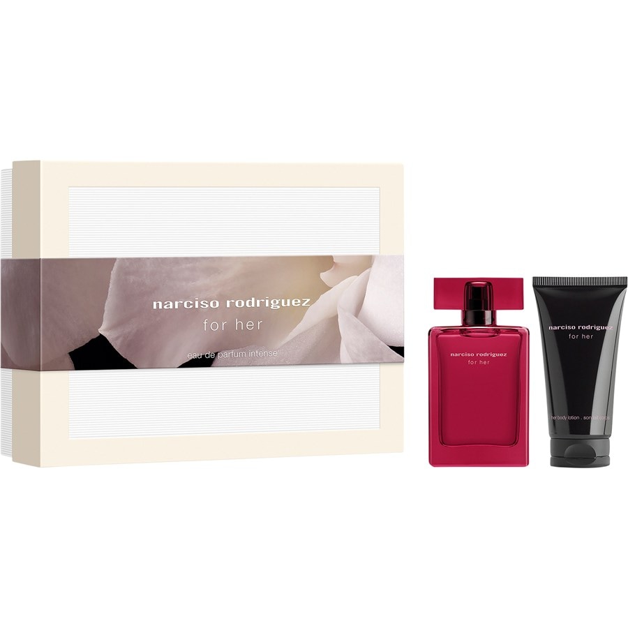Narciso Rodriguez for her for her Eau de Parfum Intense – Duftset für Damen for her Eau de Parfum Spray Intense 50 ml + for her Body Lotion 50 ml / 1 Stk.