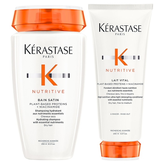 Kérastase Nutritive Bain Satin Shampoo 250.00 ml + Lait Vital Lotion 200.00 Feuchtigkeitsshampoo Damen 1 ct