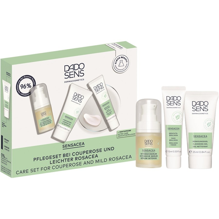 DADO SENS SENSACEA PFLEGESET BEI COUPEROSE UND LEICHTER ROSACEA INTENSIVSERUM 25 ml + GESICHTSEMULSION 15 ml + REINIGUNGSGEL 25 ml / 1 Stk.