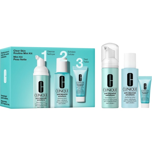 Clinique 3-faset systempleje Clear Skin Routine Mini Kit Ansigtspeeling Unisex