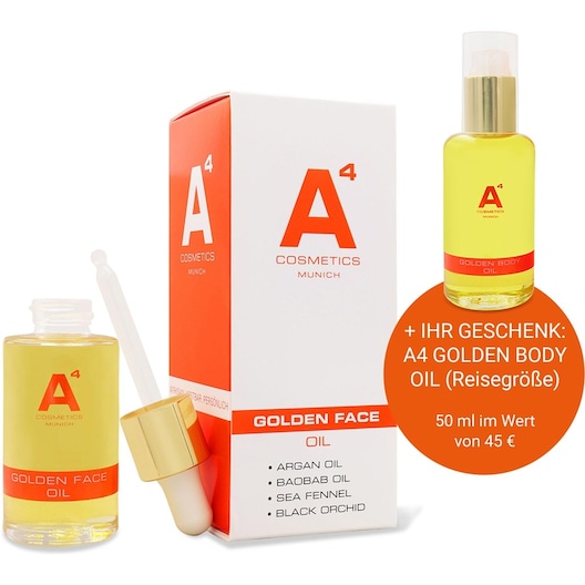 A4 Cosmetics Gesichtspflege Golden Face Oil onpack mit Body Mini Gesichtsöl Damen 1 ct