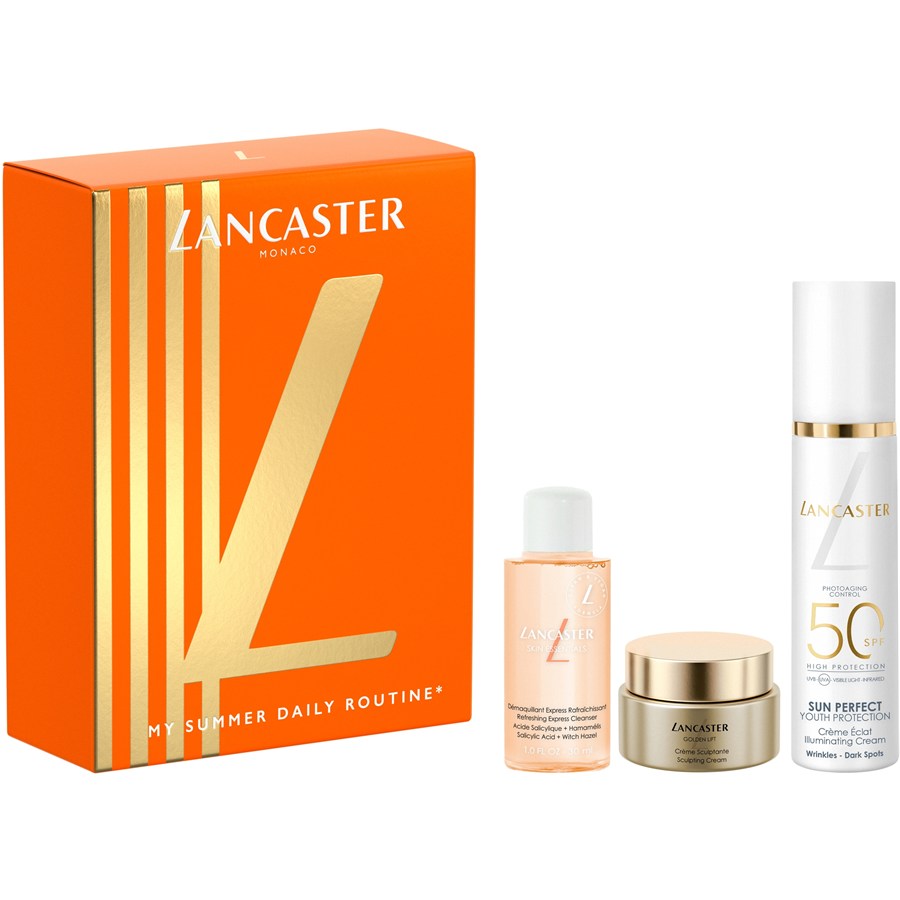 Lancaster Für Sie My Summer Daily Routine Set Skin Essentials Express Cleanser 30 ml + Sun Perfect Illuminating Cream SPF 50 - 50 ml + Sculpting Cream 15 ml / 1 Stk.