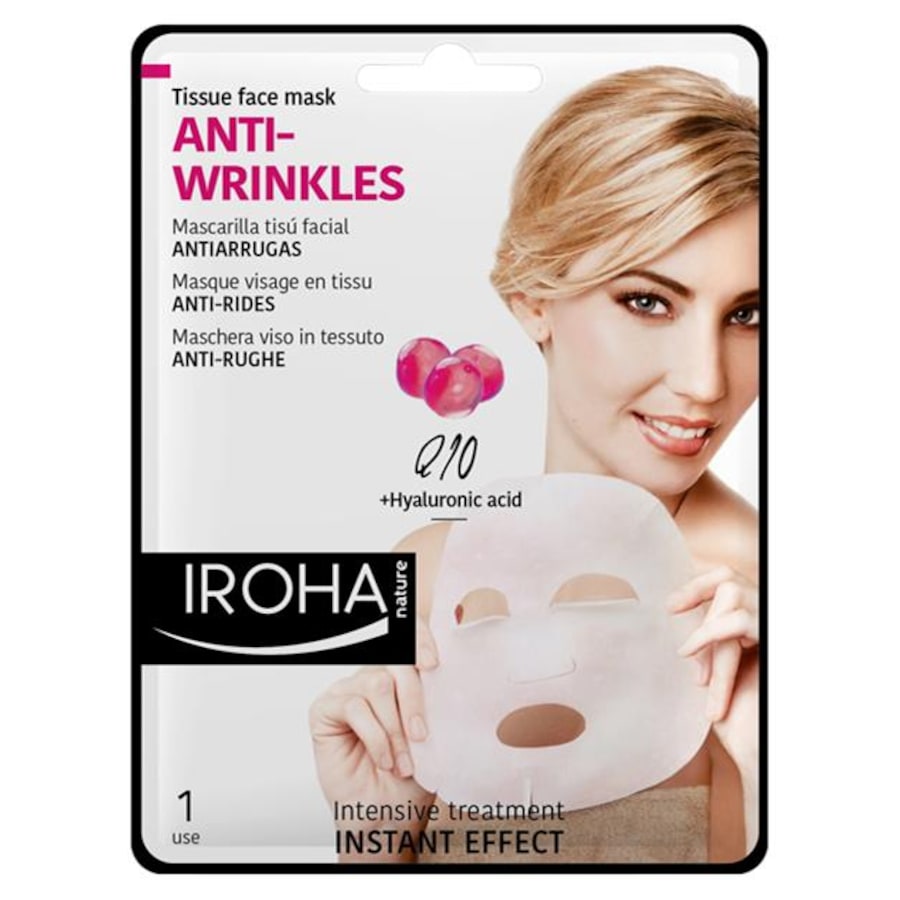 Iroha Cura del viso antirughe Maschera collagene Q10 e soia