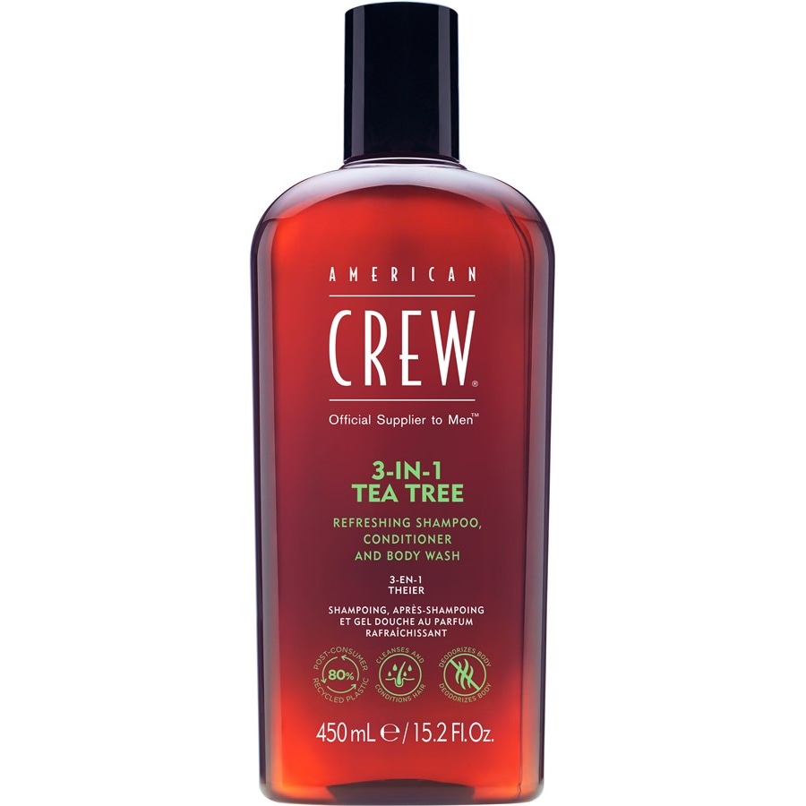 American Crew Cura dei capelli e del corpo 3-in-1 Tea Tree Refreshing Shampoo Conditioner and Body Wash