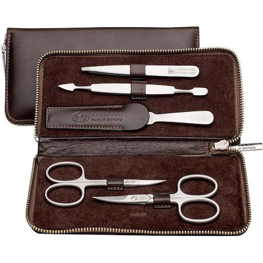 ERBE Manicure Etuis Manicure-etui med lynlås, 7-delt. Brun Negleplejetilbehør Unisex