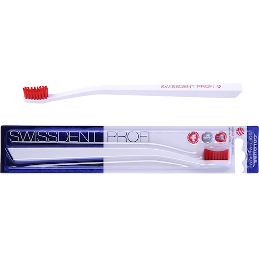 Swissdent Profi Colours Zahnbürste soft-medium weiß / rot