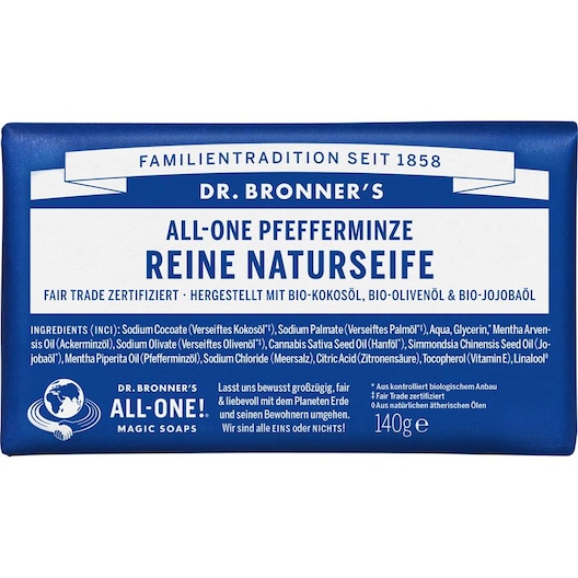 Dr. Bronner's Faste sæber All-One Peppermint ren naturlig sæbe Fast Female 140 g