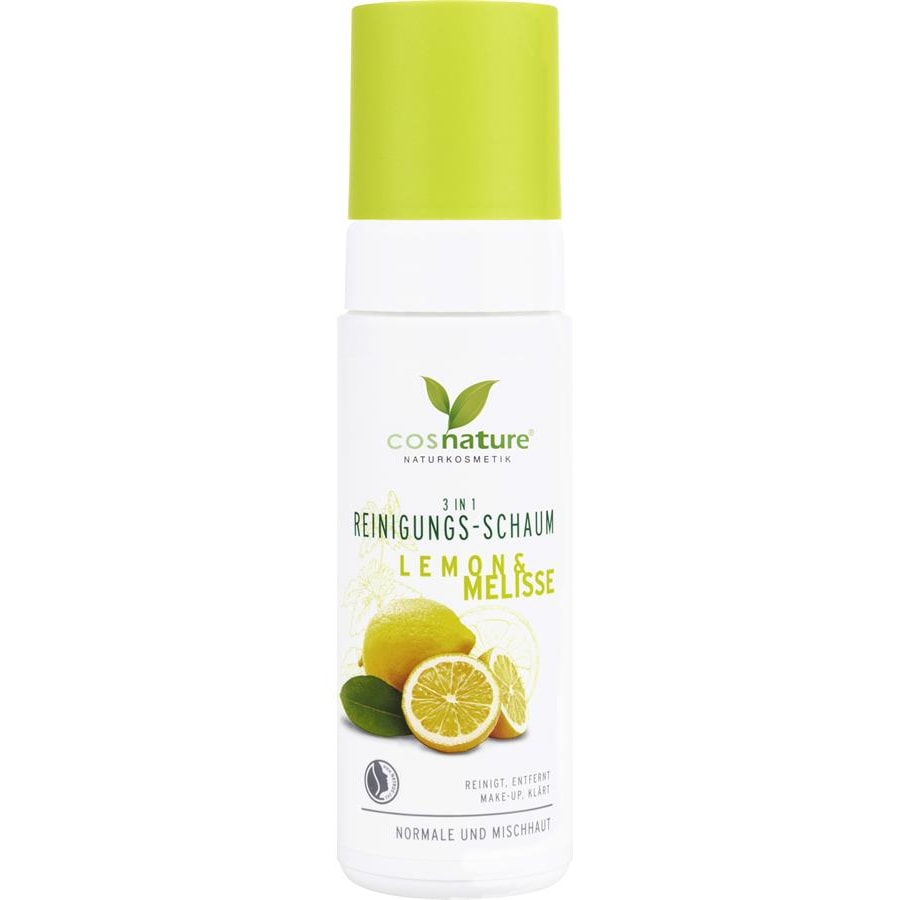 Cosnature Pulizia del viso Schiuma detergente 3 in 1 limone e melissa