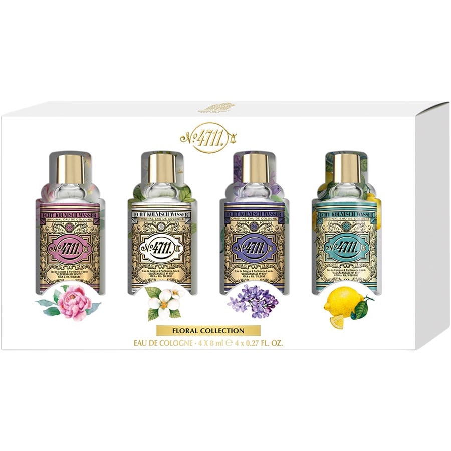 4711 Floral Collection Miniatur Set Eau de Cologne Rose 8 ml + Eau de Cologne Lilac 8 ml + Eau de Cologne Jasmine 8 ml + Eau de Cologe Echt Kölnisch Wasser 8 ml / 1 Stk.