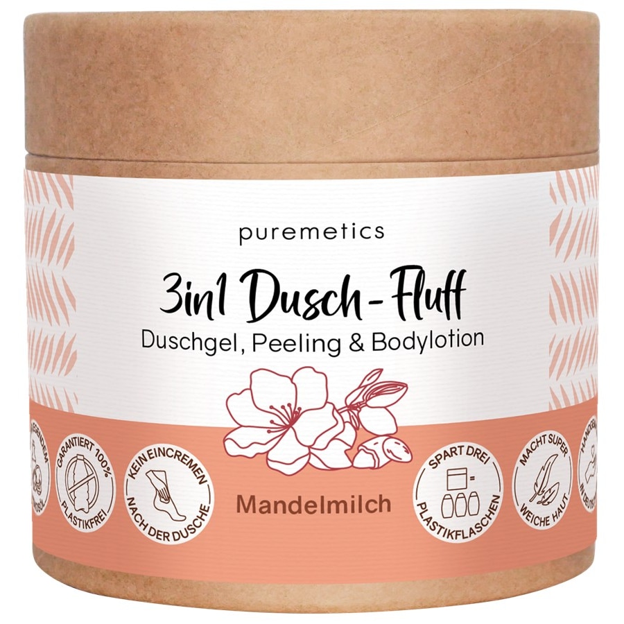 puremetics Peelings & Masks Scrub allo zucchero e latte di mandorla N. 2 Mousse doccia 3 in 1