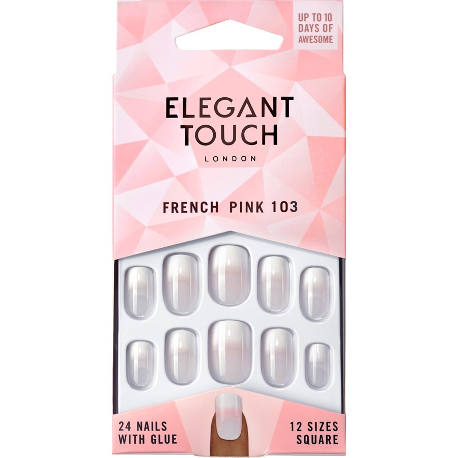 Elegant Touch Unghie finte Natural French 103 Pink Medium