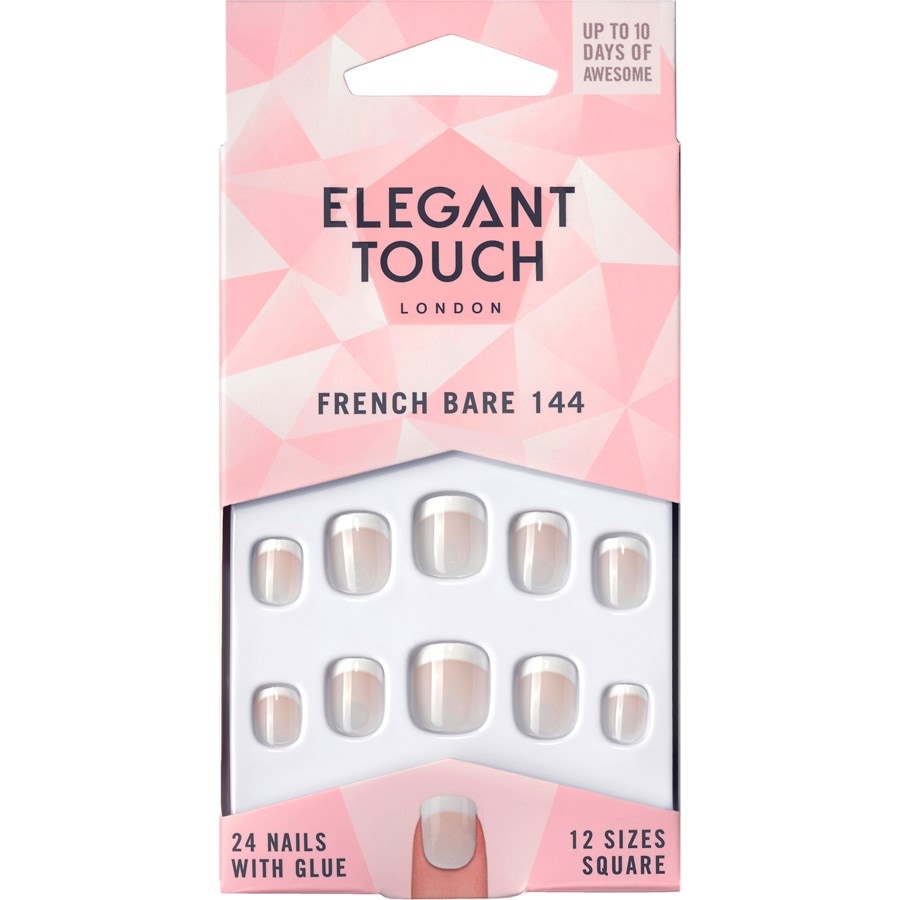 Elegant Touch Unghie finte Natural French 144 Bare Extra Short