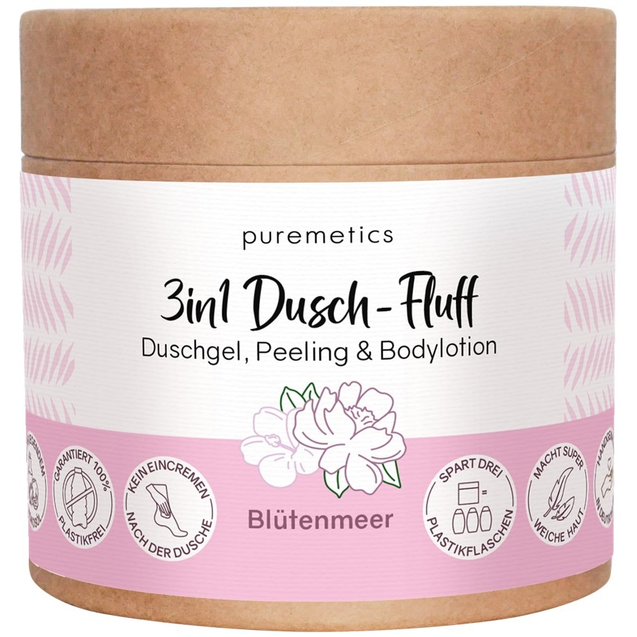 puremetics Peelings & Masks Scrub allo zucchero e fiori N. 8 Mousse doccia 3 in 1